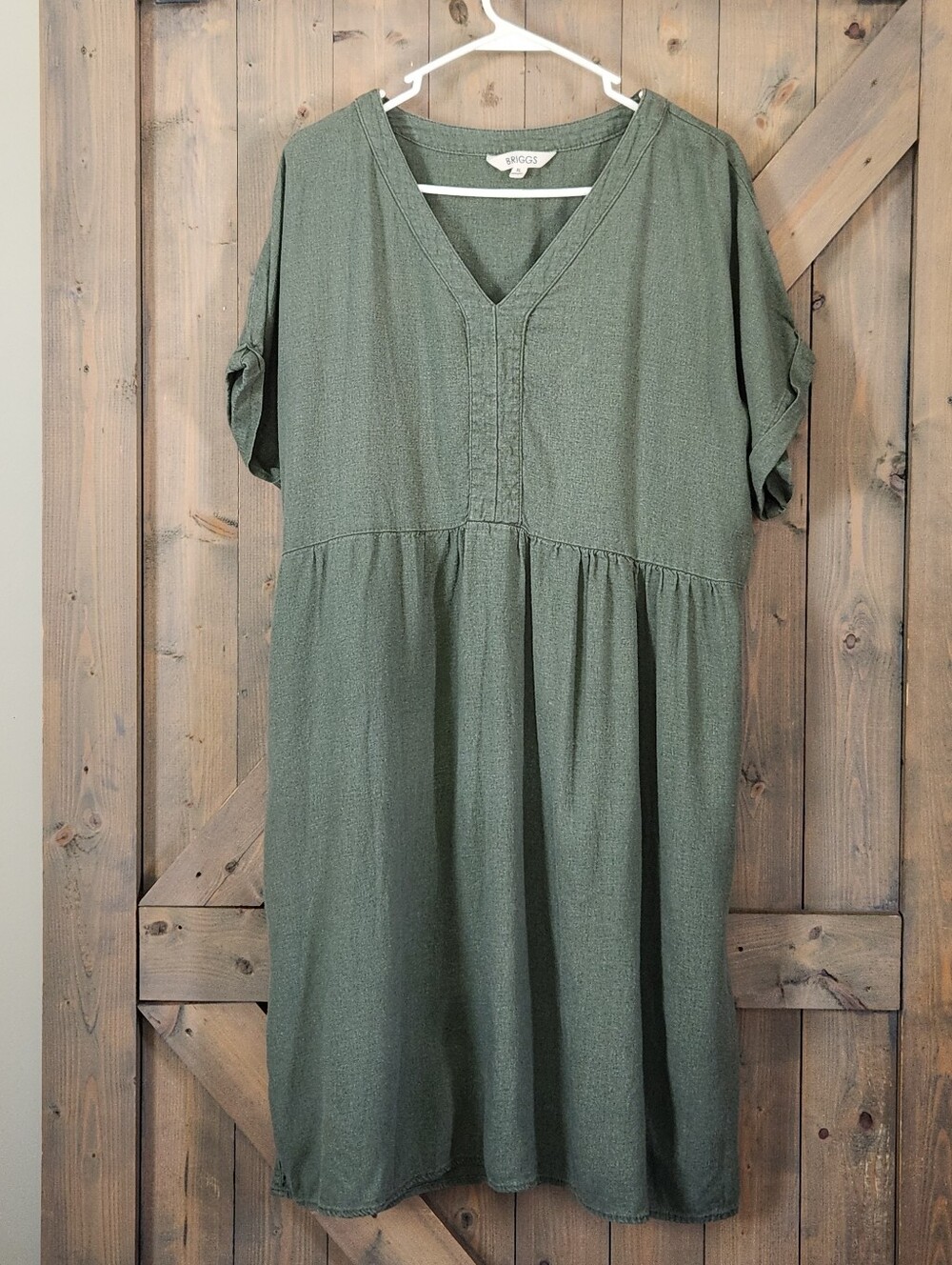 Briggs Linen Blend Babydoll Dress W/pockets XL